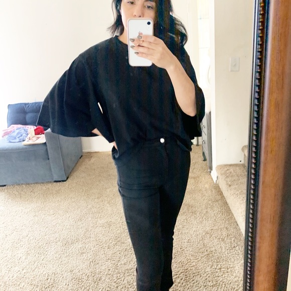 Who What Wear Black Bell Sleeve Top - Picture 6 of 10